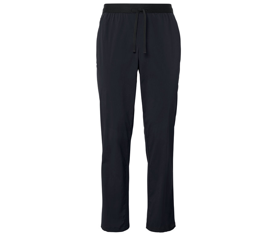 Ciemnoniebieskie spodnie funkcyjne ze sznurkiem.