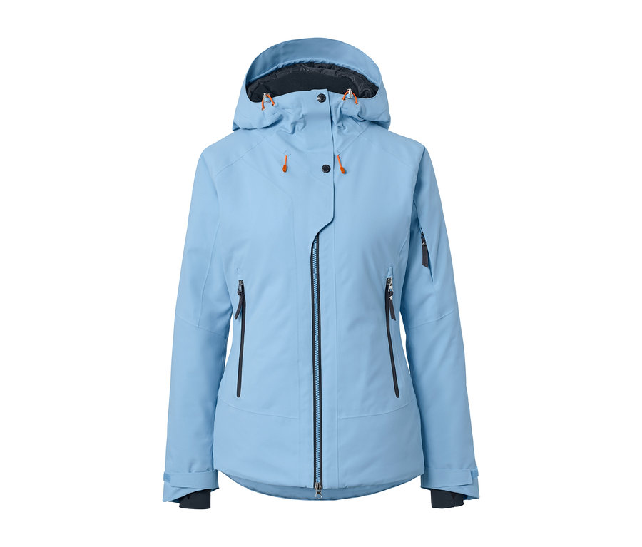 Jasnoniebieska kurtka narciarska.