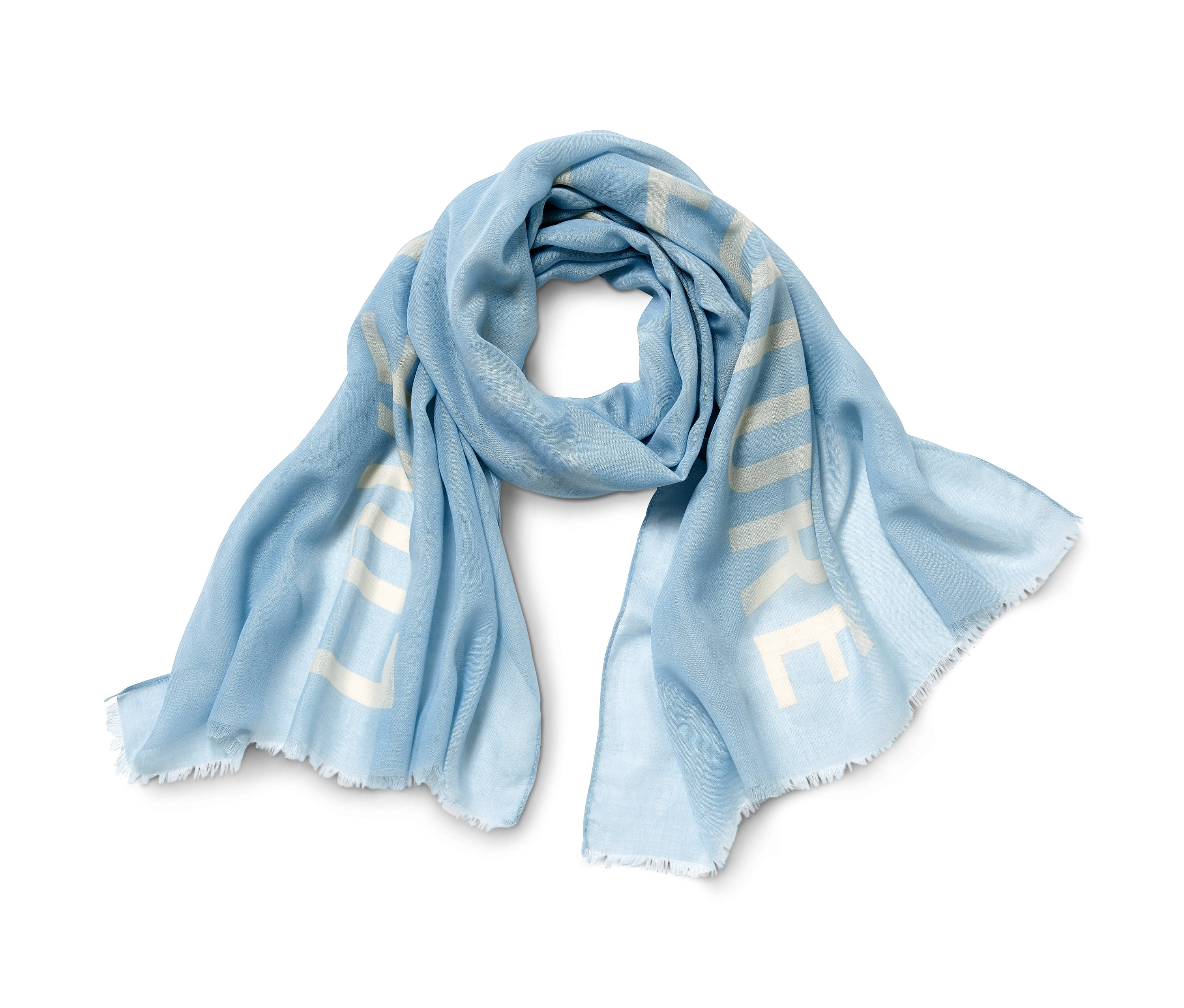 Tchibo - Szal z tkaniny z nadrukiem - kolor: niebieski