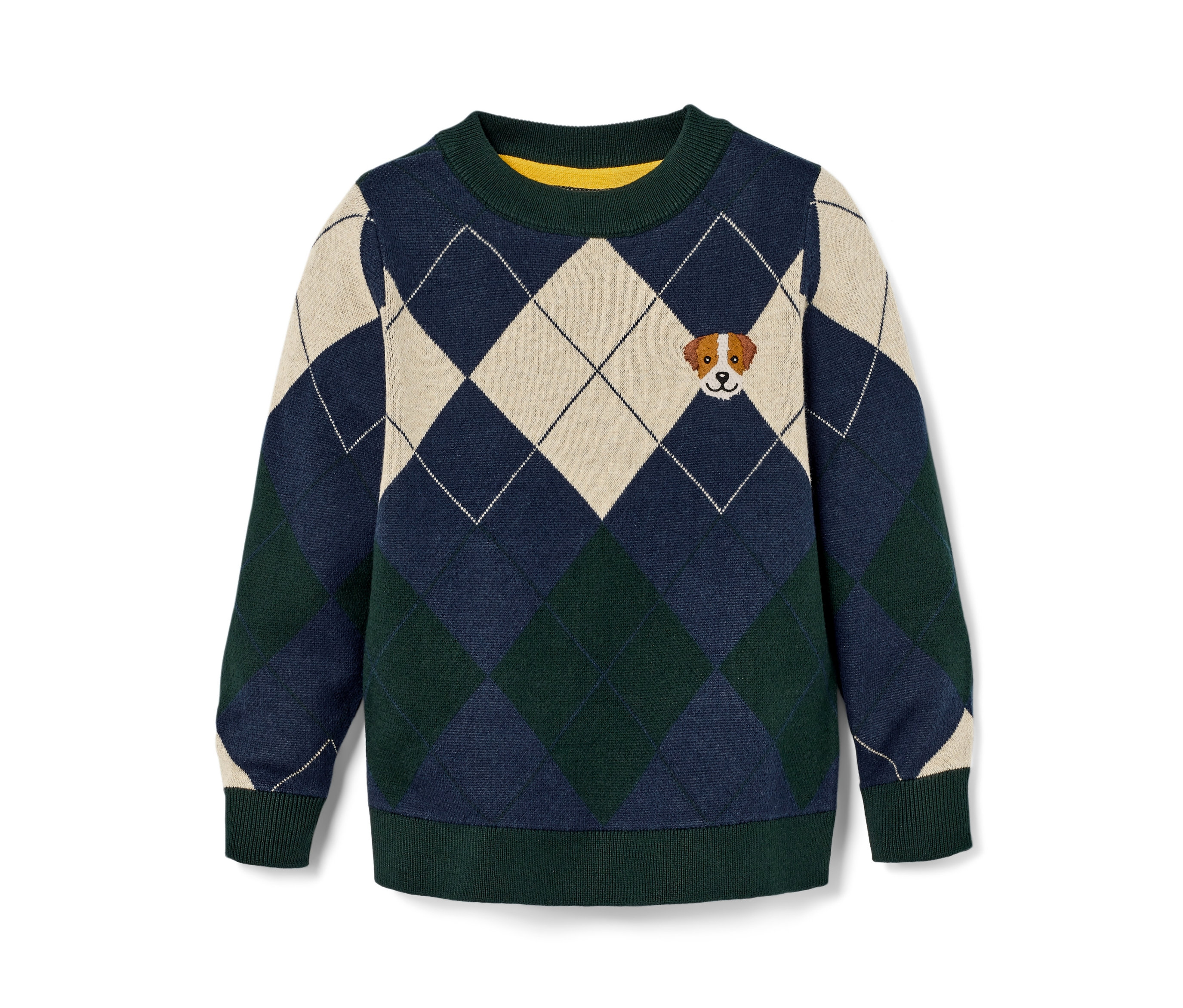 Tchibo - Sweterek dziecięcy z dzianiny- beżowy/zielony