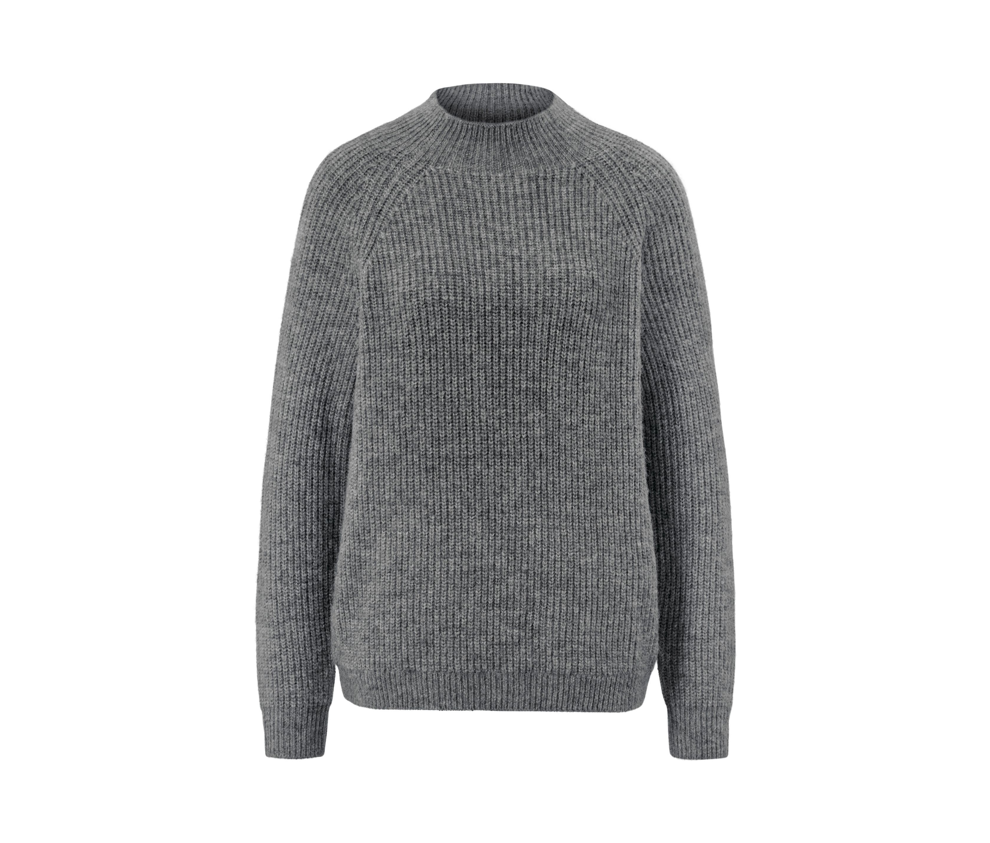 Tchibo - Sweter o grubym splocie ze stójką, szary
