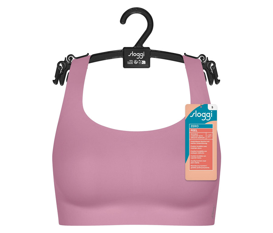 Fioletowy top sloggi ZERO Feel 2.0 na czarnym wieszaku.