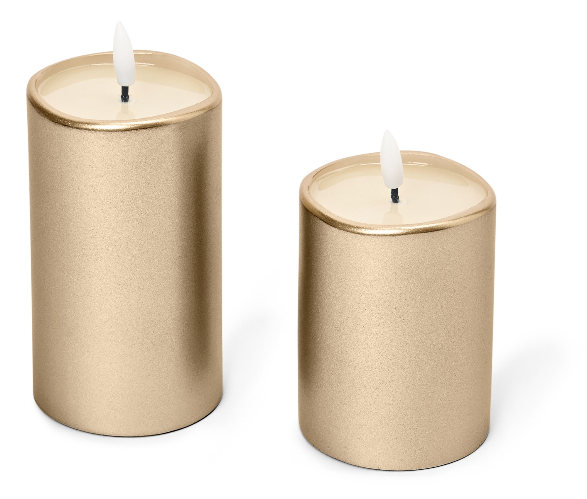 Tchibo - Świece LED z taflą z prawdziwego wosku - kolor: biały/złoty