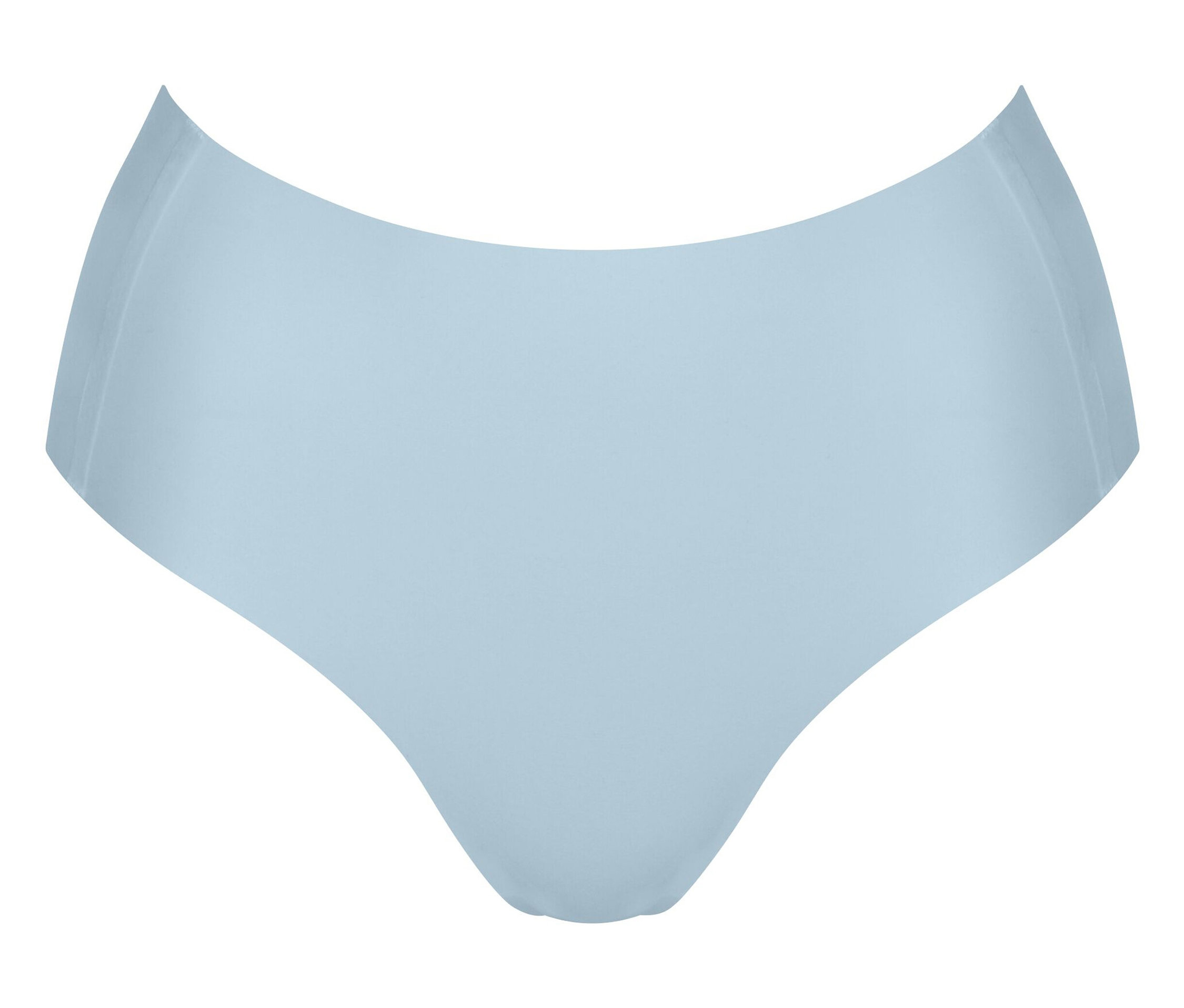 Jasnoniebieska damska bielizna na białym tle.