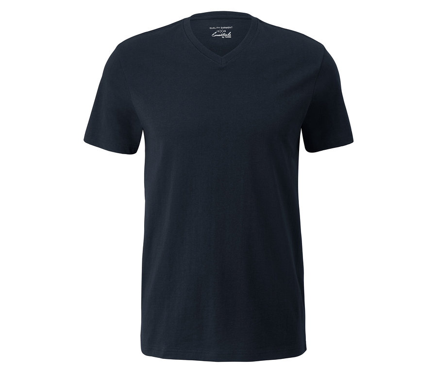 Granatowa koszulka męska z wycięciem w serek, 2 sztuki