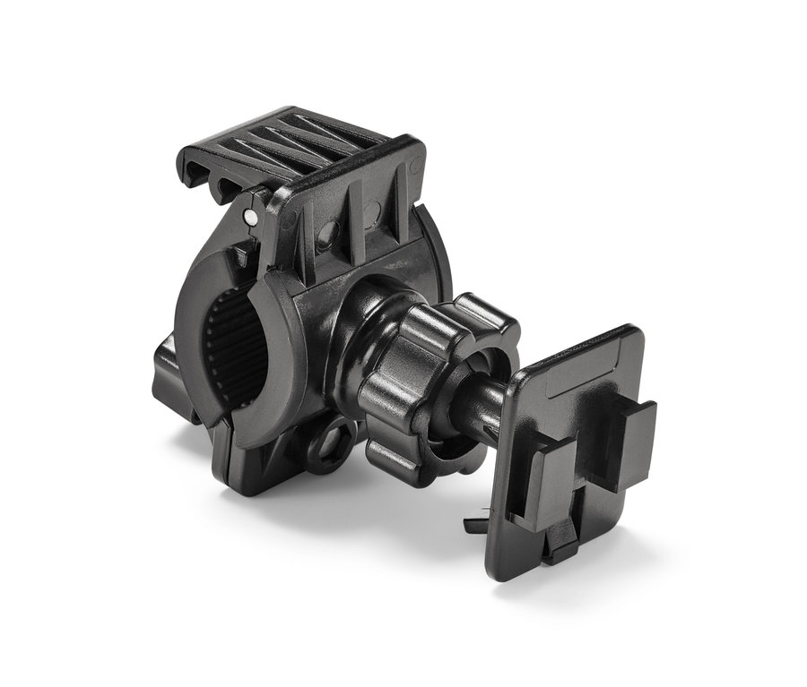 Czarny uchwyt rowerowy na smartfon.