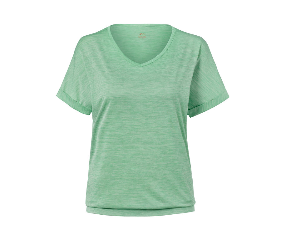 Miętowa nakrapiana koszulka funkcyjna.