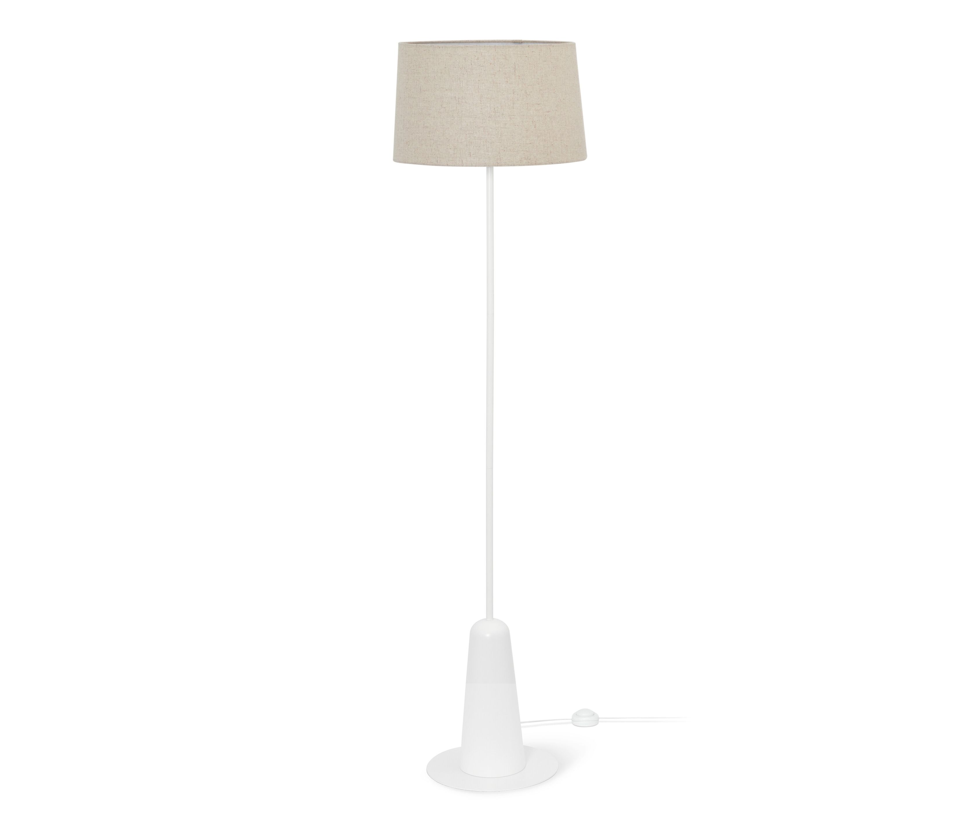 Tchibo - Lampa stojąca z kloszem z tkaniny - kolor: biały