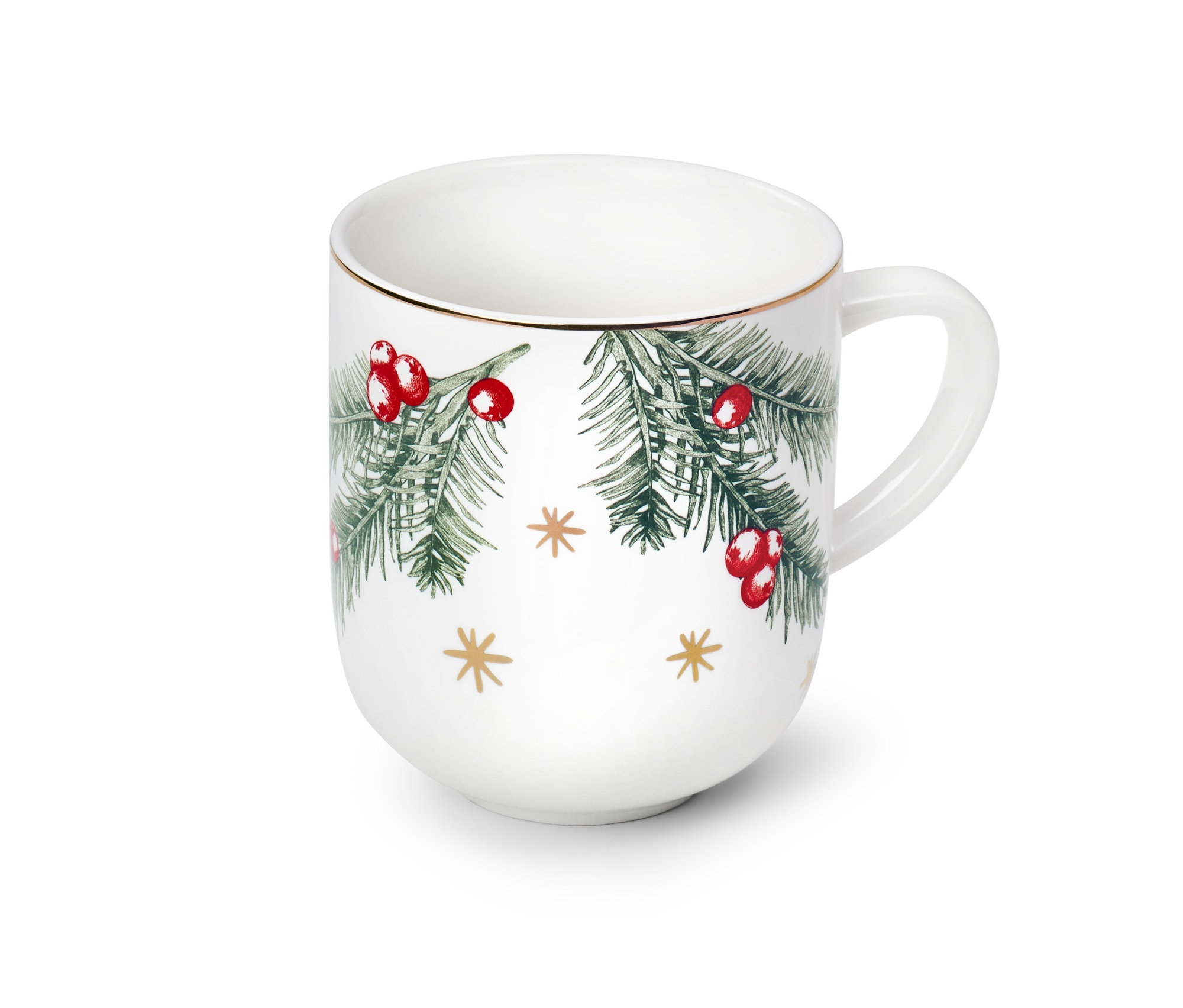 Tchibo - Duży kubek ze złotym zdobieniem - kolor: biały