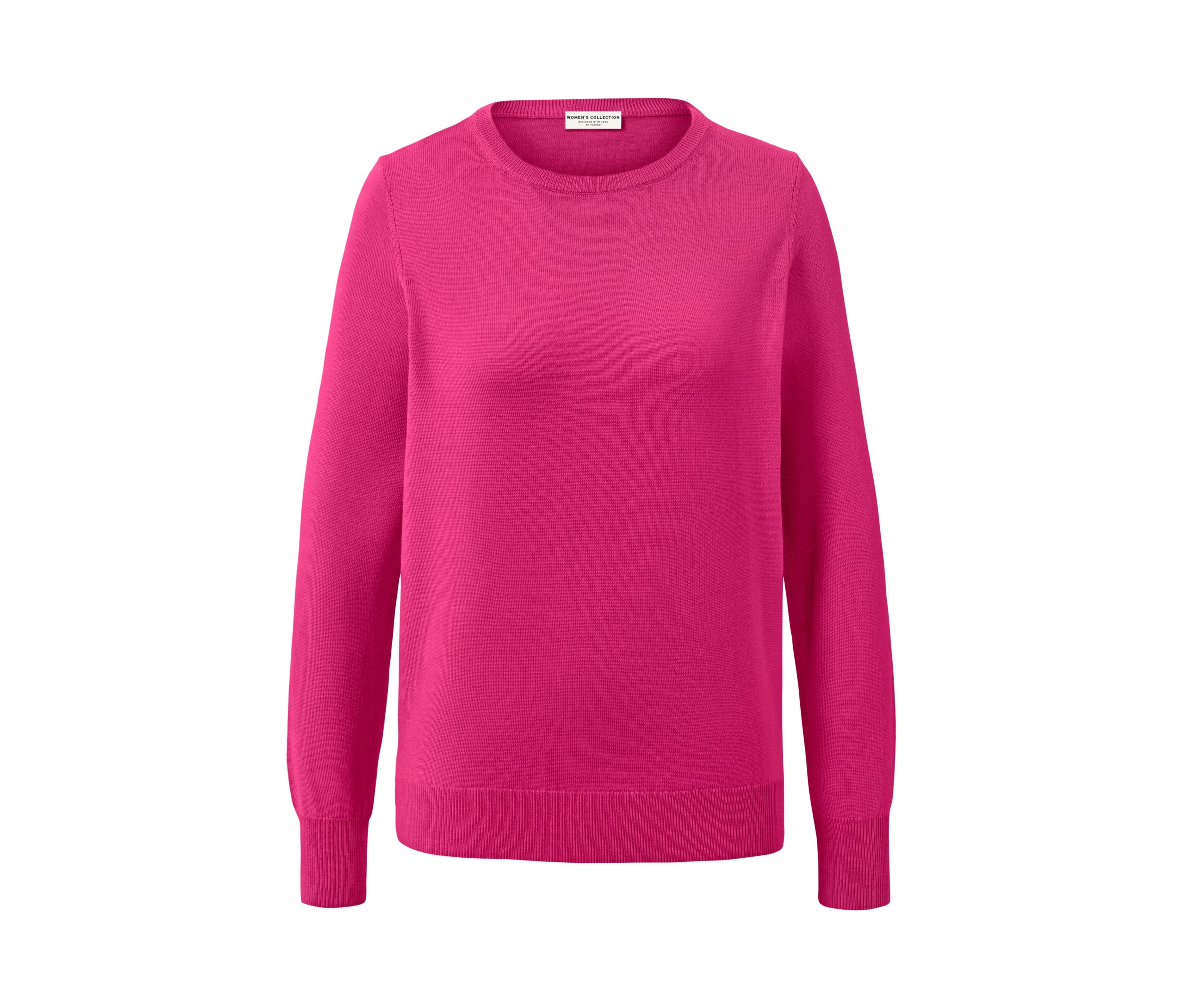 Tchibo - Sweter z cienkiej dzianiny z wełny merino, różowy