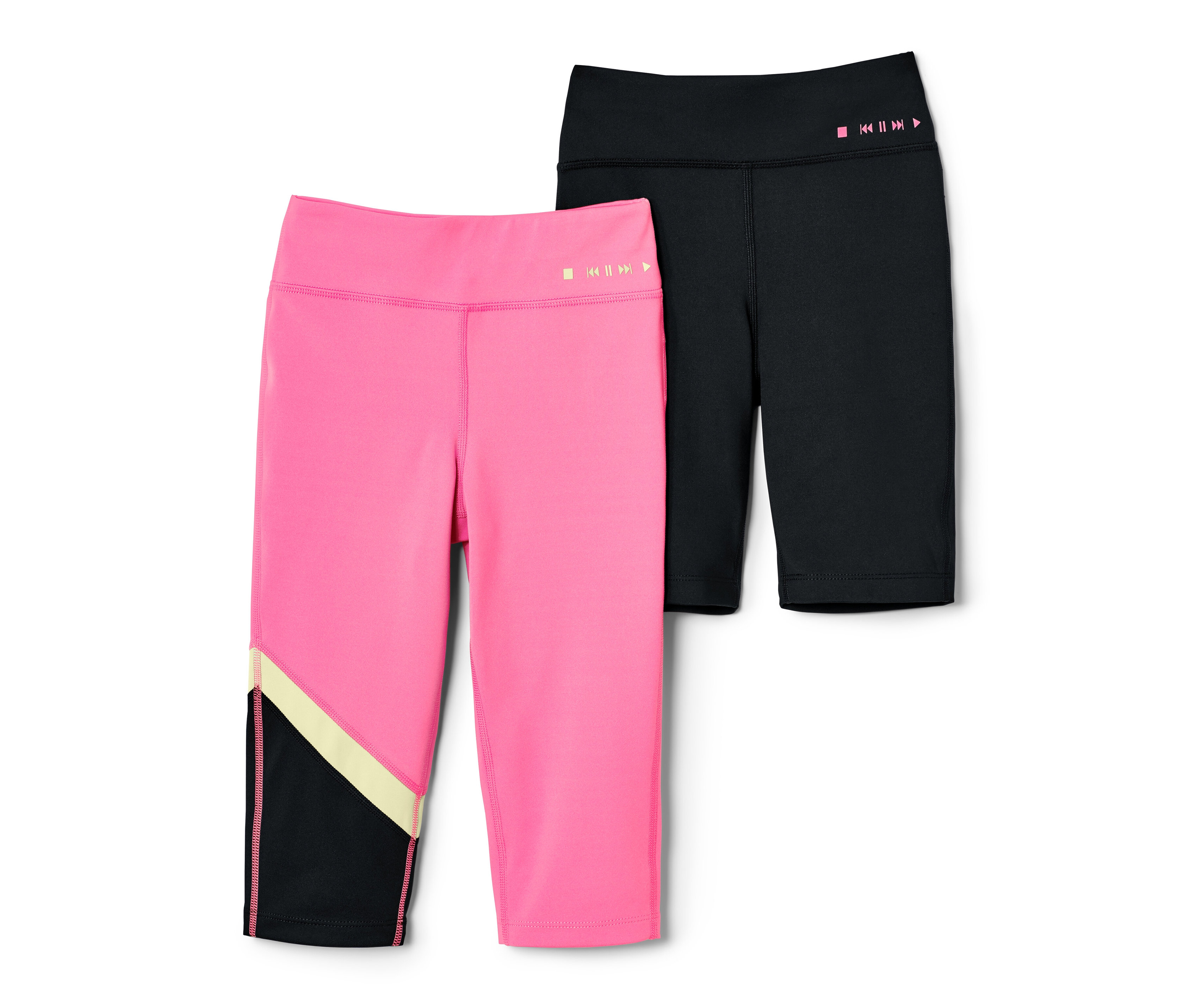 Tchibo - Legginsy sportowe- czarny/różowy