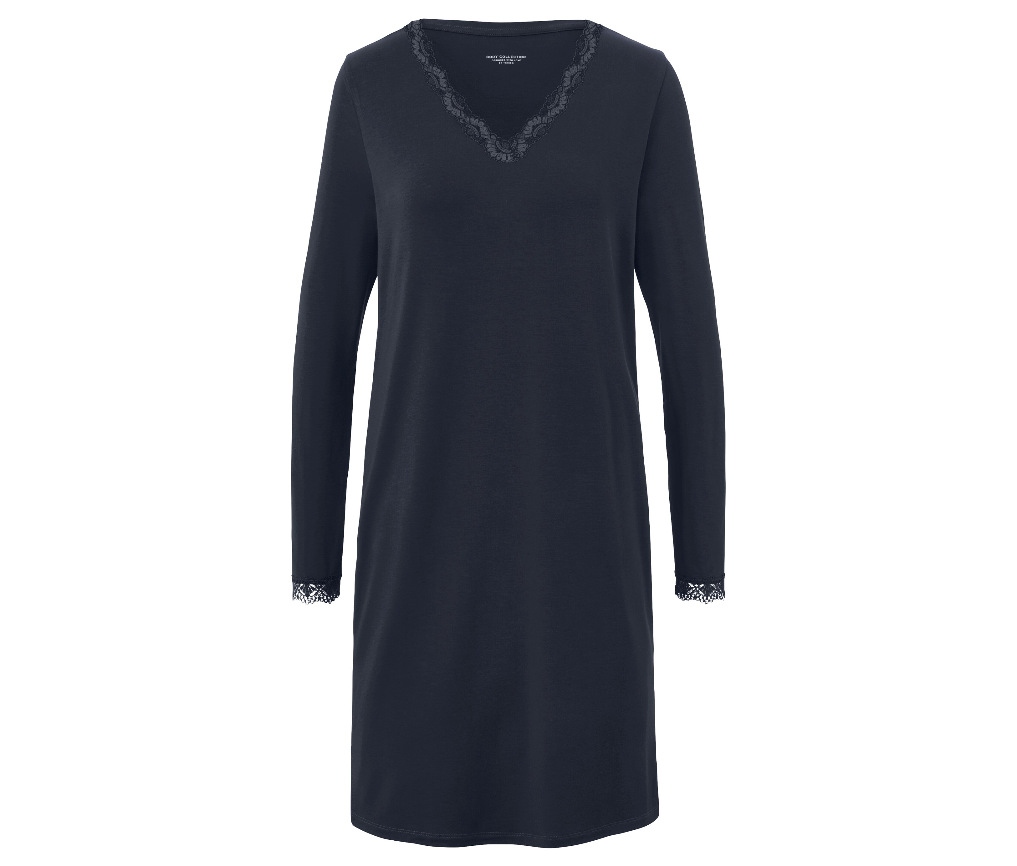 Tchibo - Koszula nocna z wykończeniami z koronki, niebieski