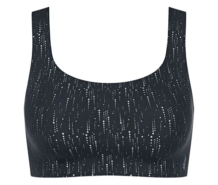 Czarny top sloggi ZERO Feel 2.0 Festive z nadrukiem.