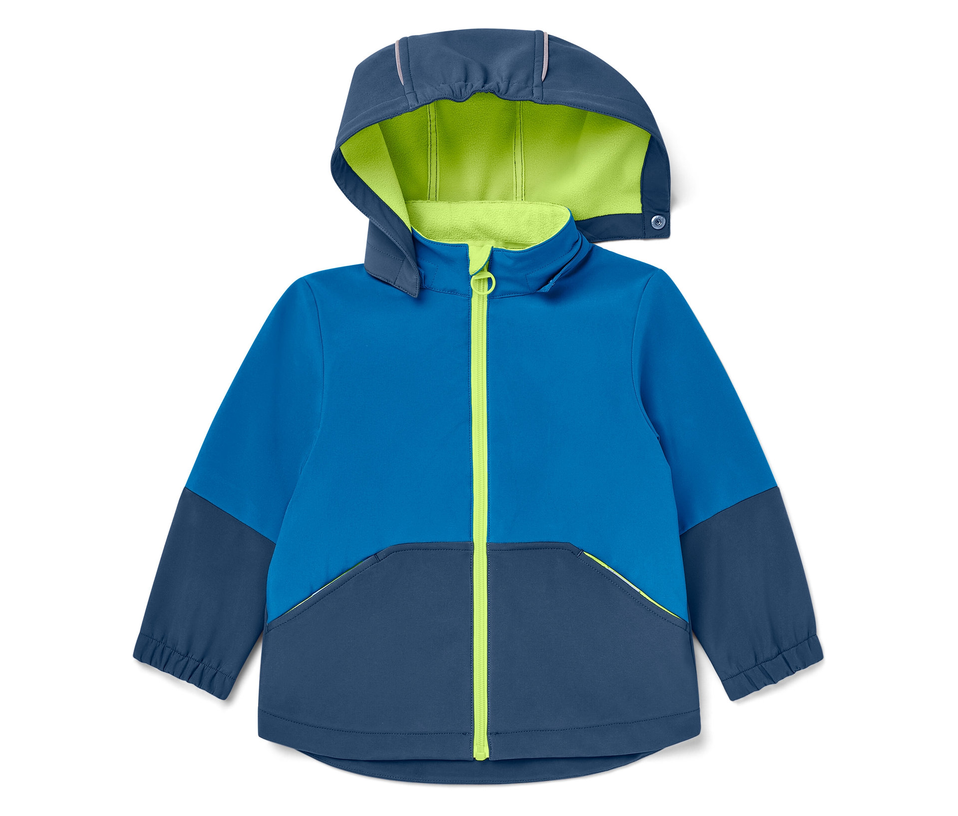 Tchibo - Kurtka softshell zmieniająca kolor pod wpływem deszczu- zielony/niebieski/z nadrukiem