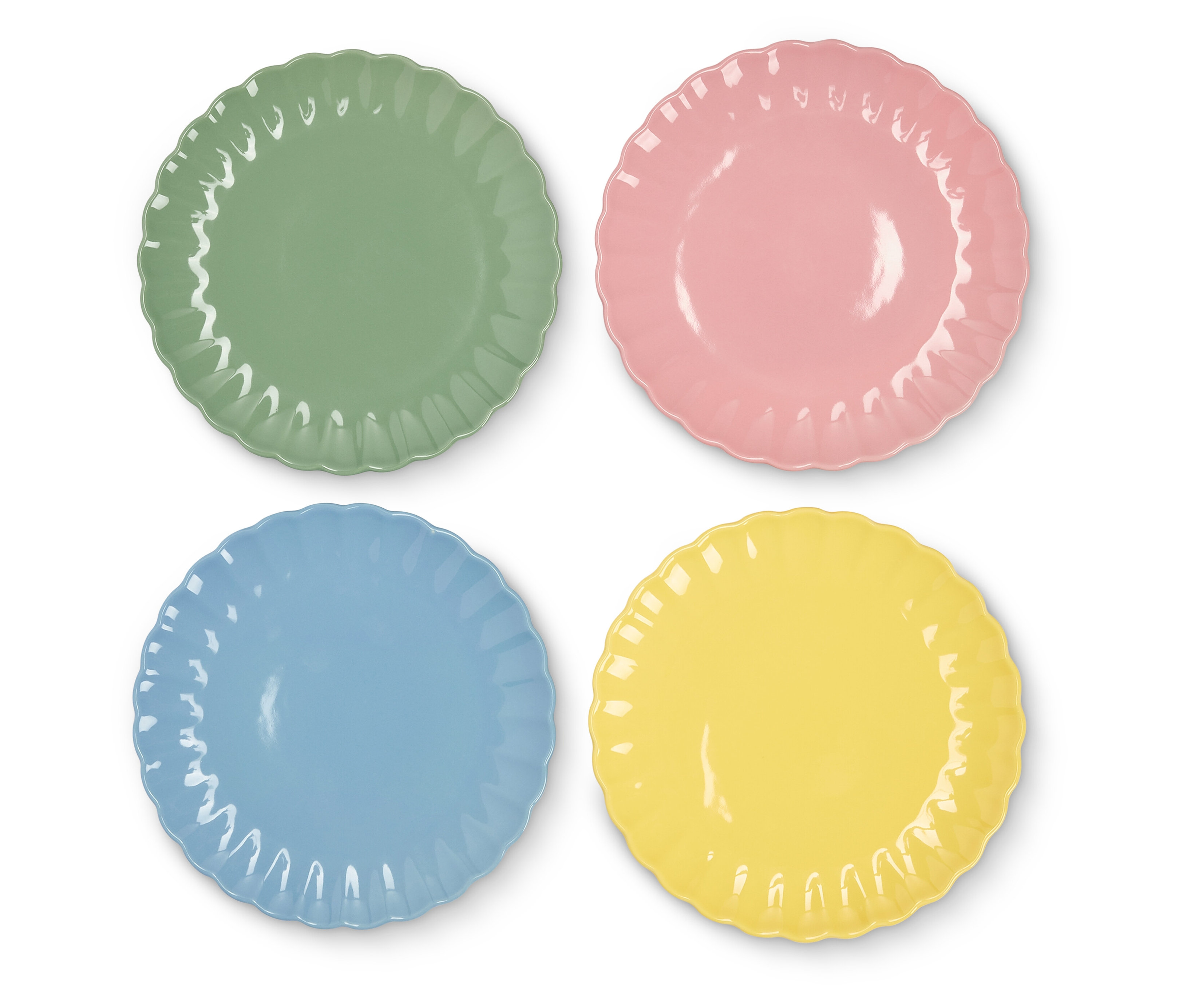 Tchibo - Talerze śniadaniowe - kolor: niebieski/zielony