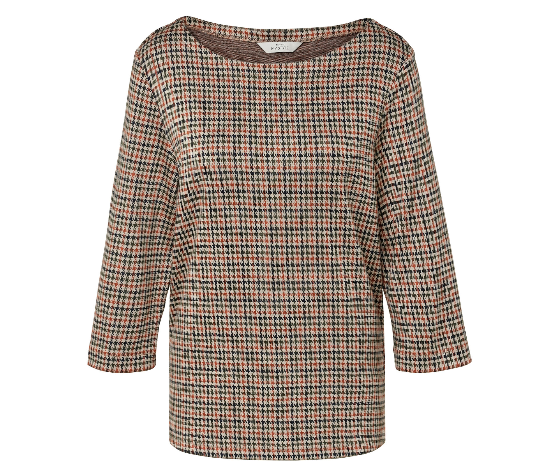 Tchibo - Bluza dresowa z rękawem 3/4- beżowy/niebieski/żakard