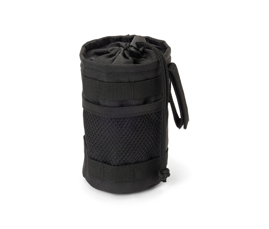 Czarna rowerowa torebka na przekąski.