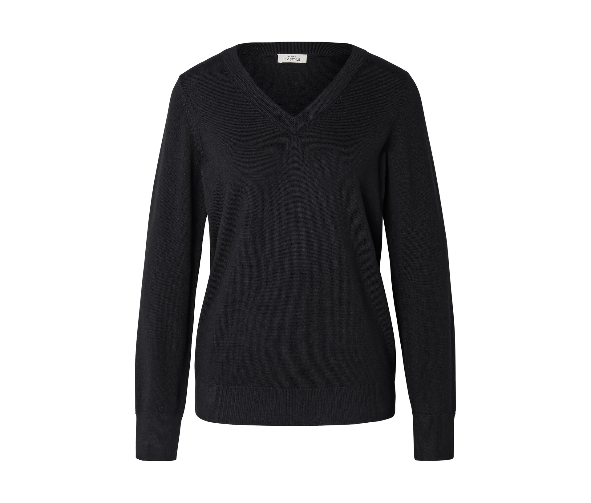 Tchibo - Sweter z cienkiej dzianiny z wełny merino, czarny