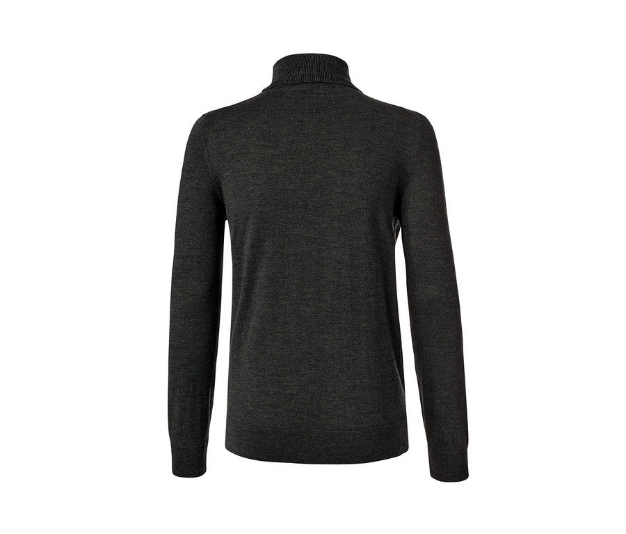 Antracytowy sweter z golfem z wełny merino.