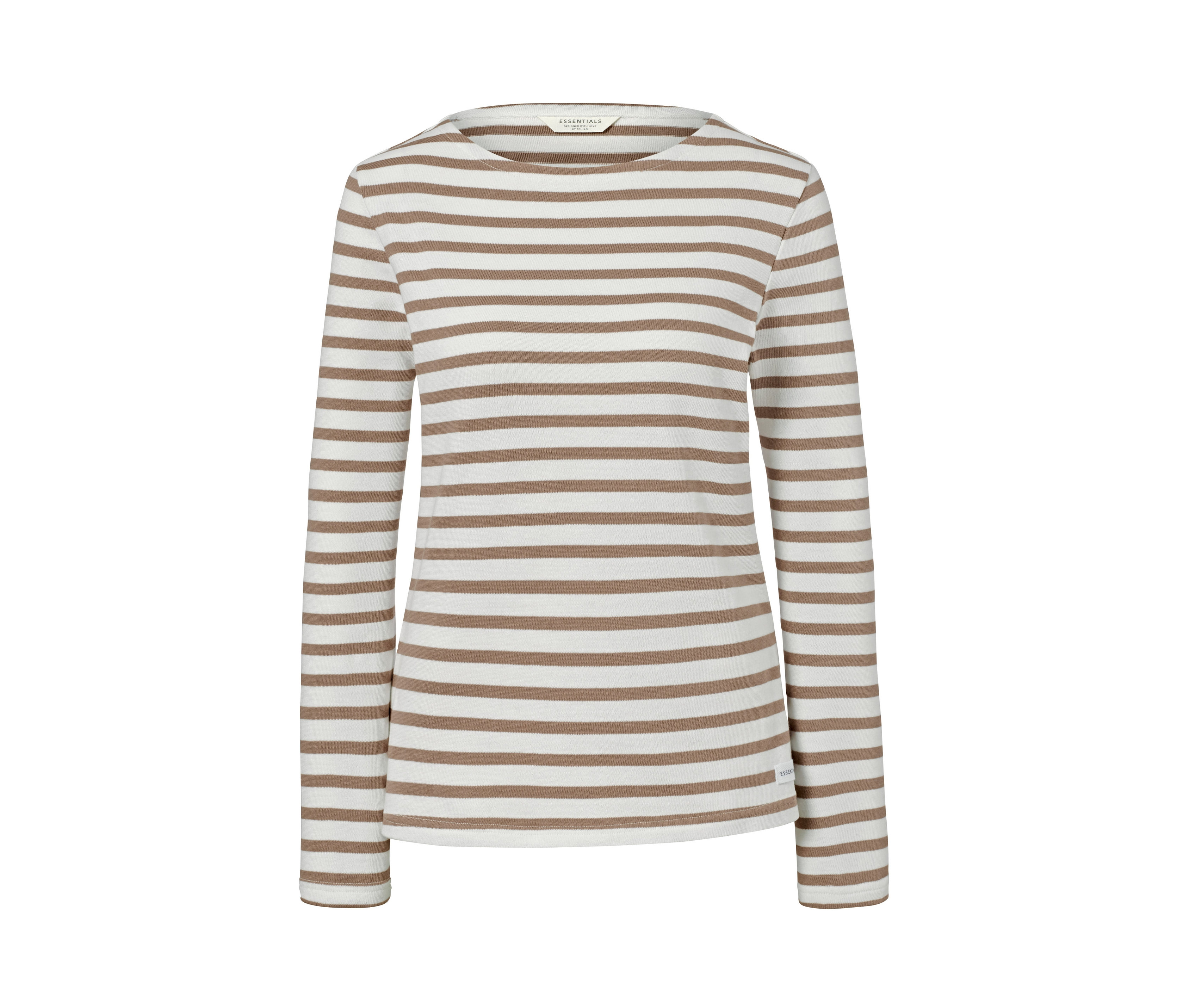 Tchibo - Bluzka z długim rękawem z bawełny ekologicznej- biały/beżowy/w paski