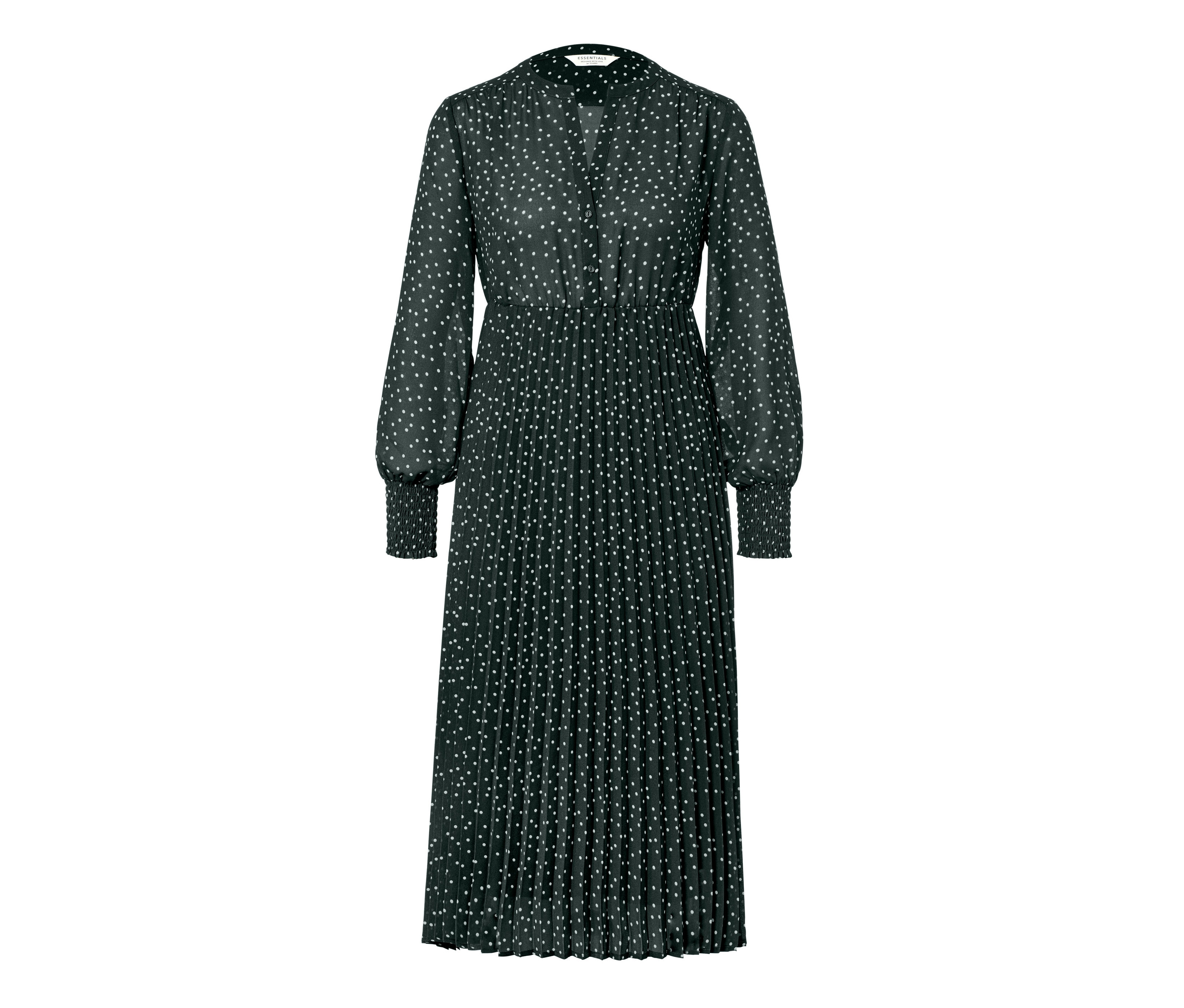 Tchibo - Sukienka midi w kropki- zielony/w kropki