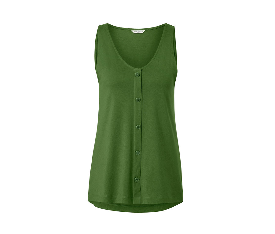 Zielony top z guzikami.