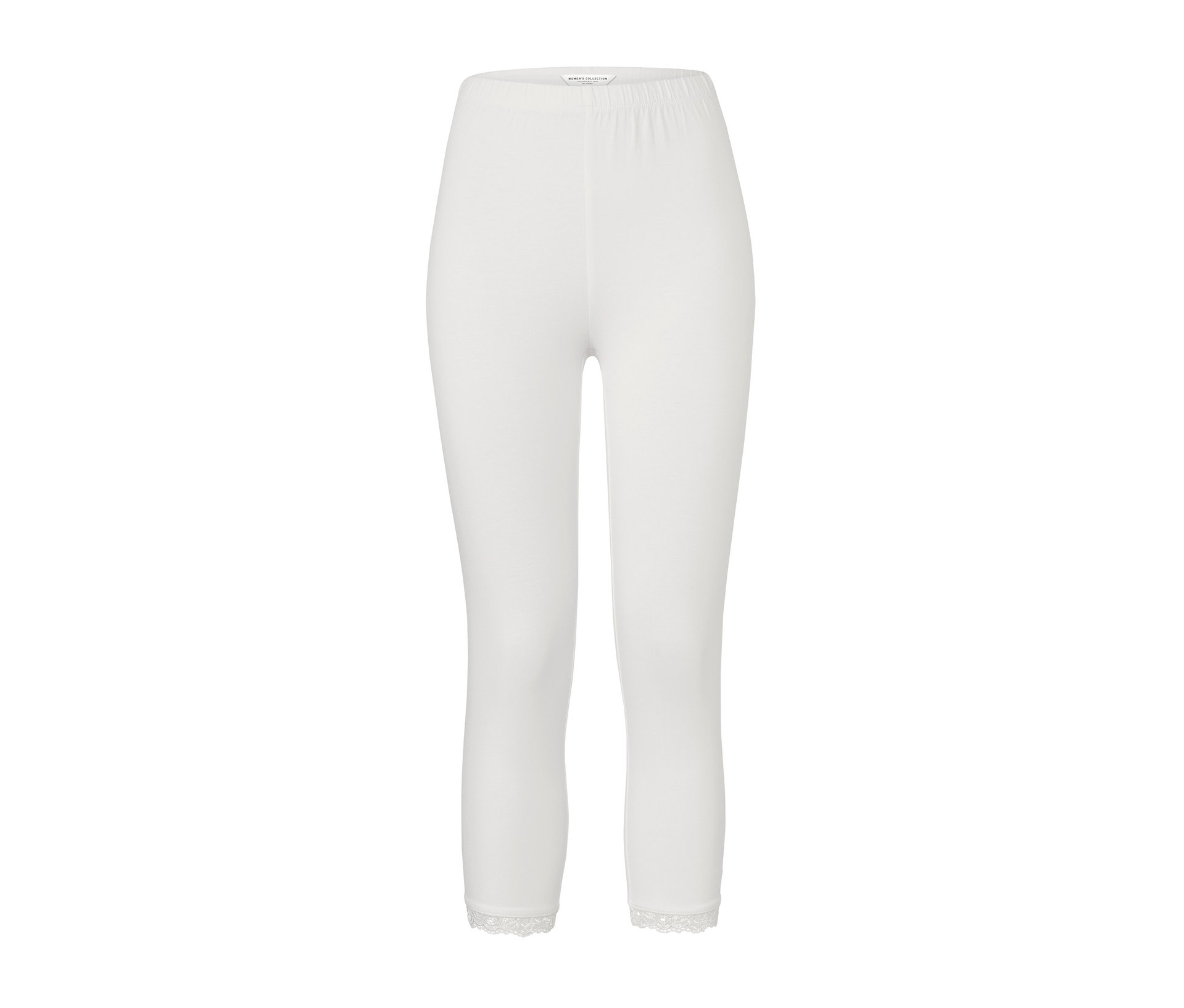 Tchibo - Legginsy o długości 3/4 z koronkowym zakończeniem- biały