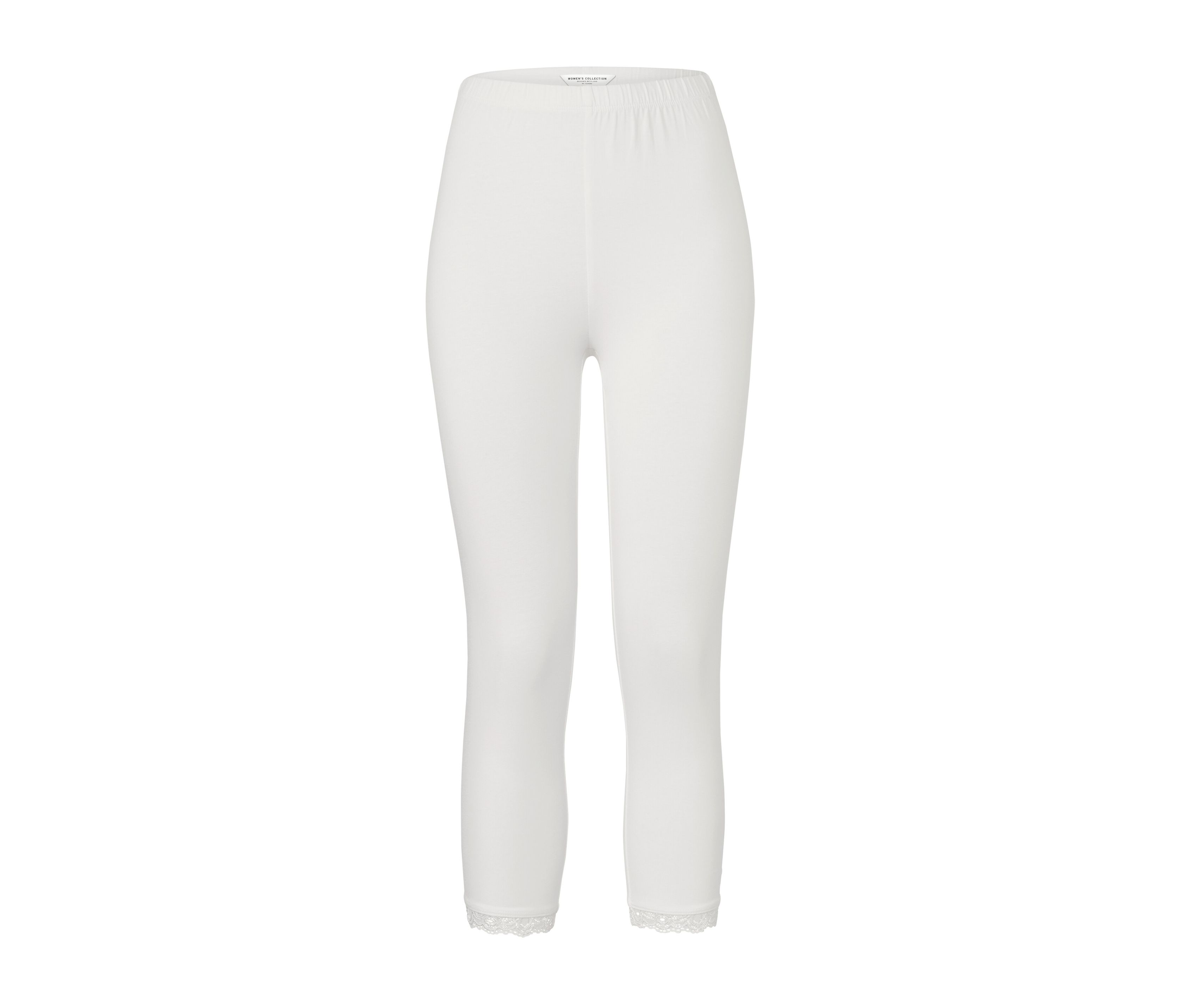 Tchibo - Legginsy o długości 3/4 z koronkowym zakończeniem, biały