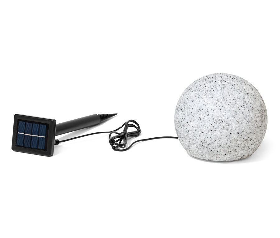 Solarna lampa w kształcie kuli »Granit« Ø ca. 20 cm, z panelem i kablem.