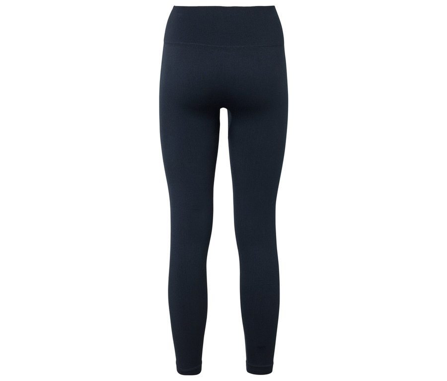 Ciemnoniebieskie legginsy z tyłu.