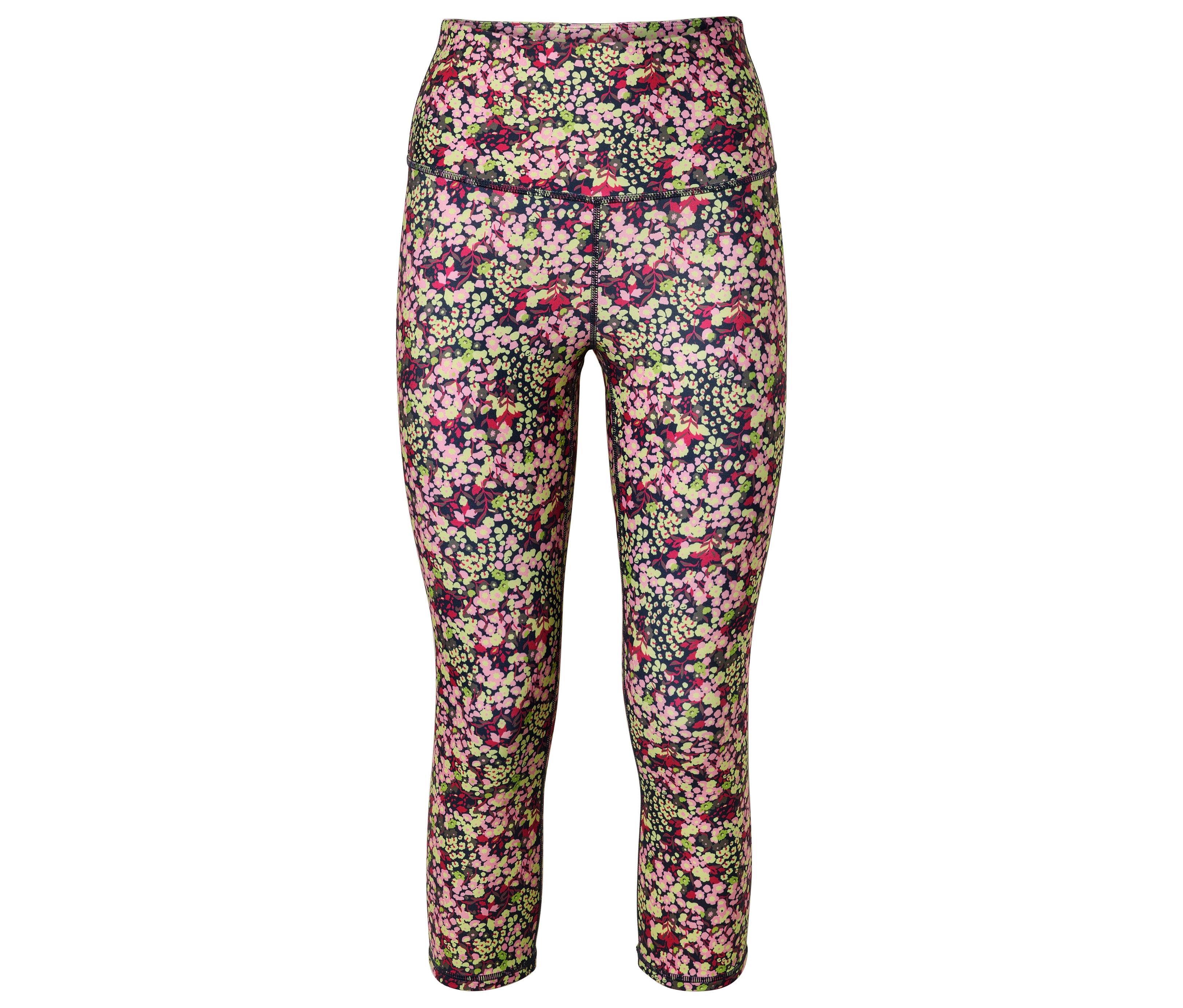 Tchibo - Legginsy sportowe o długości 3/4 „ActivePower”- niebieski/zielony/w kwiatki