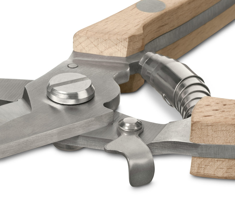 Zbliżenie na nożyce ogrodowe.