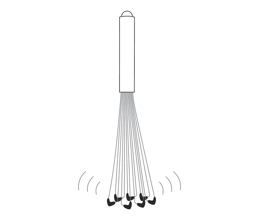 Ilustracja profesjonalnej trzepaczki kuchennej.