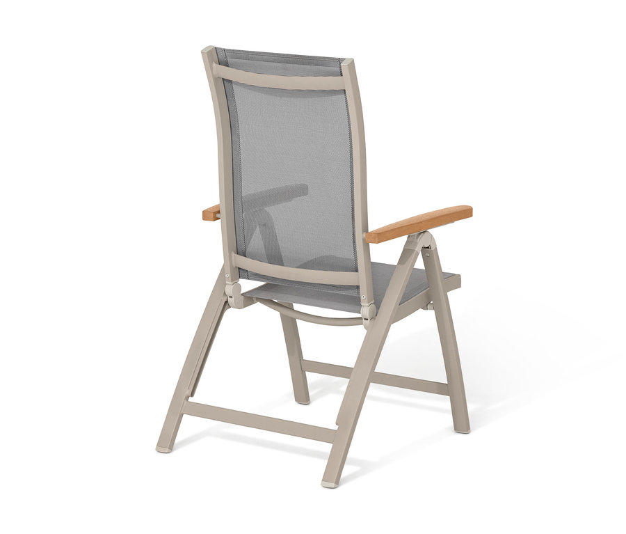 Widok z tyłu krzesła z wysokim oparciem »Liska« z regulowanym oparciem.