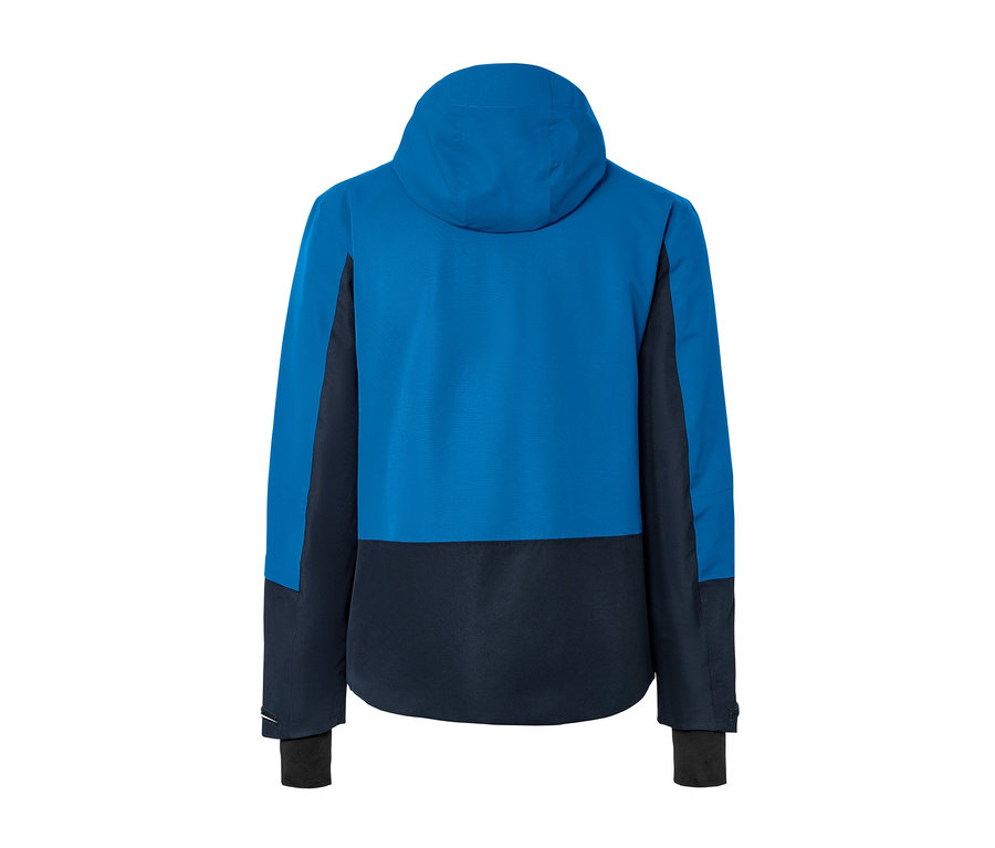 Niebieska kurtka narciarska.