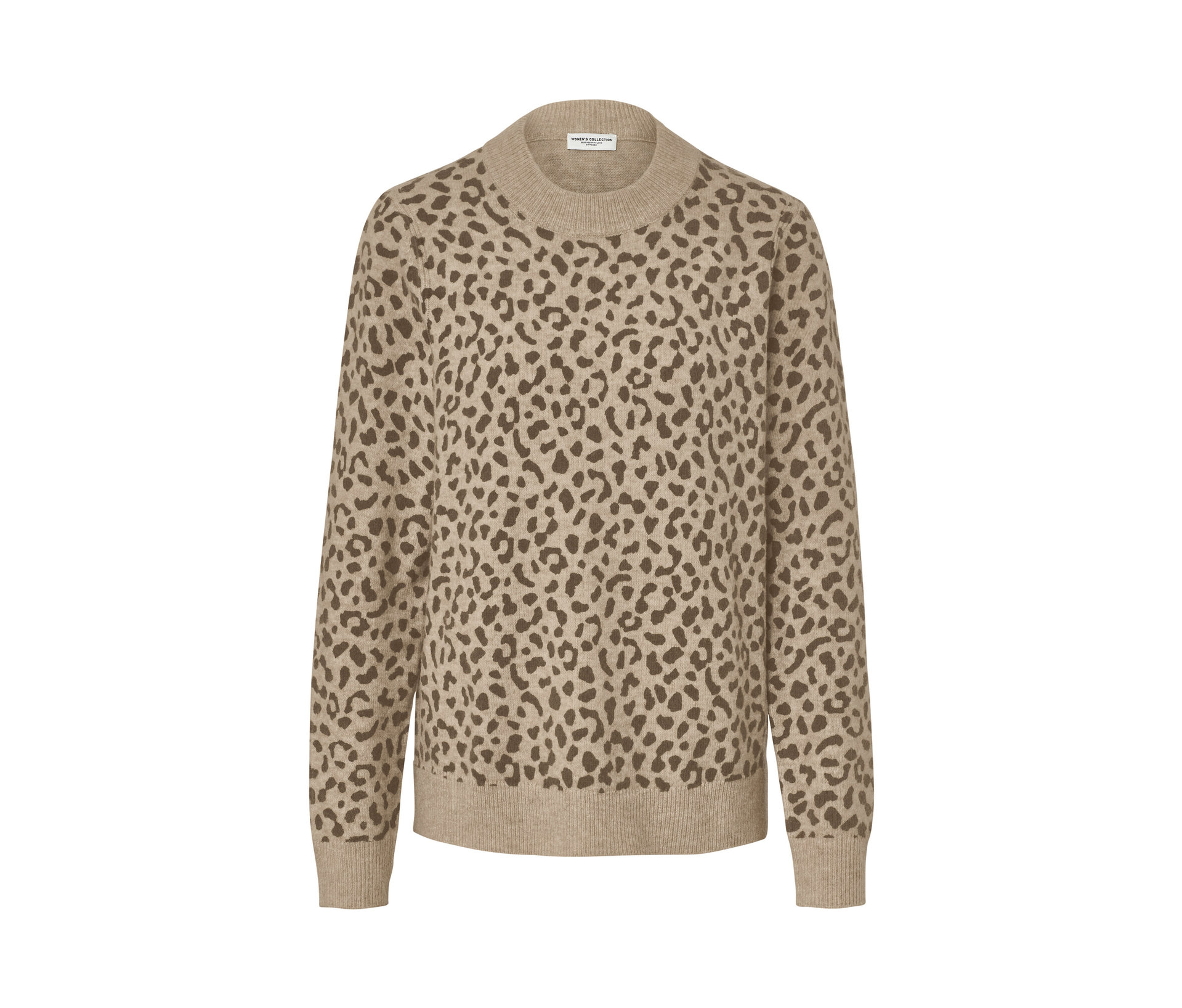 Tchibo - Wzorzysty sweter- brązowy/beżowy/z nadrukiem