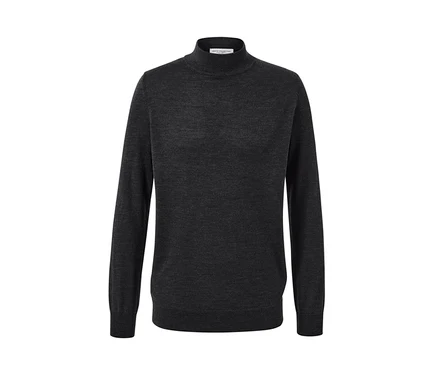 Antracytowy sweter z wełny merino.