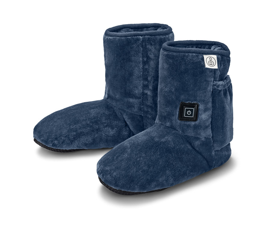 Dwa niebieskie buty rozgrzewające.