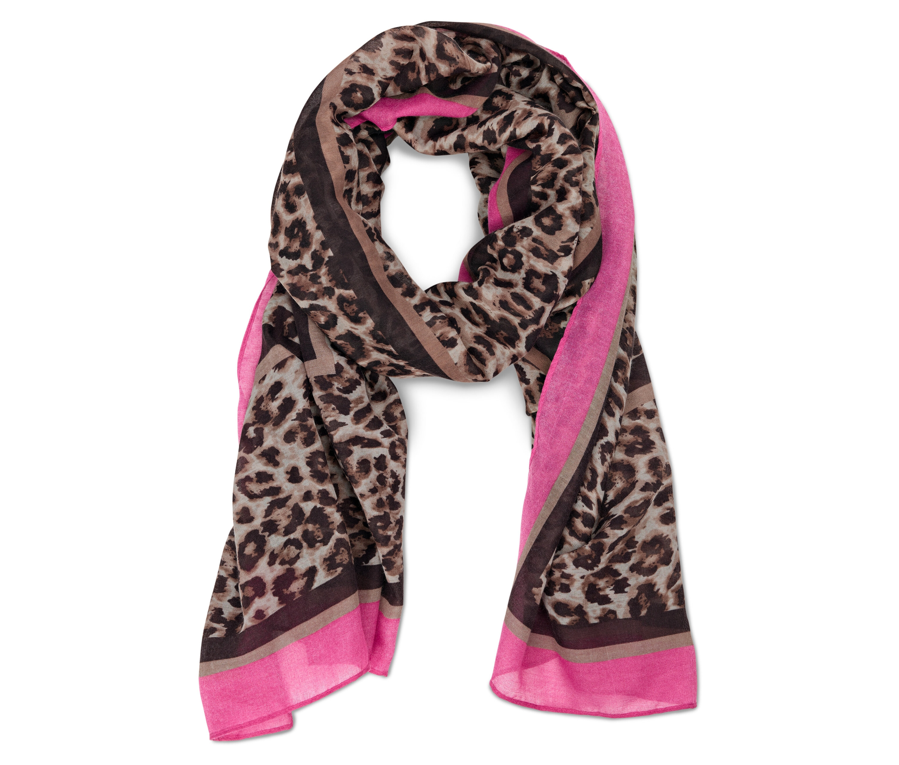 Tchibo - Wzorzysty szal z tkaniny - kolor: czarny/brązowy