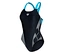 Kostium kąpielowy arena Feel Lily Swim Pro Back, BLACK-TURQUOISE z białymi geometrycznymi akcentami.