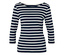 Bluzka w paski biało-niebieskie z rękawem trzy czwarte.