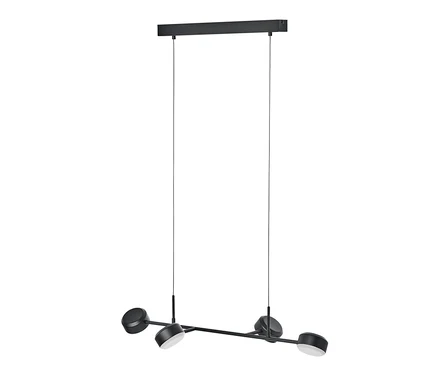 Czarna lampa wisząca LED, 4-punktowa.
