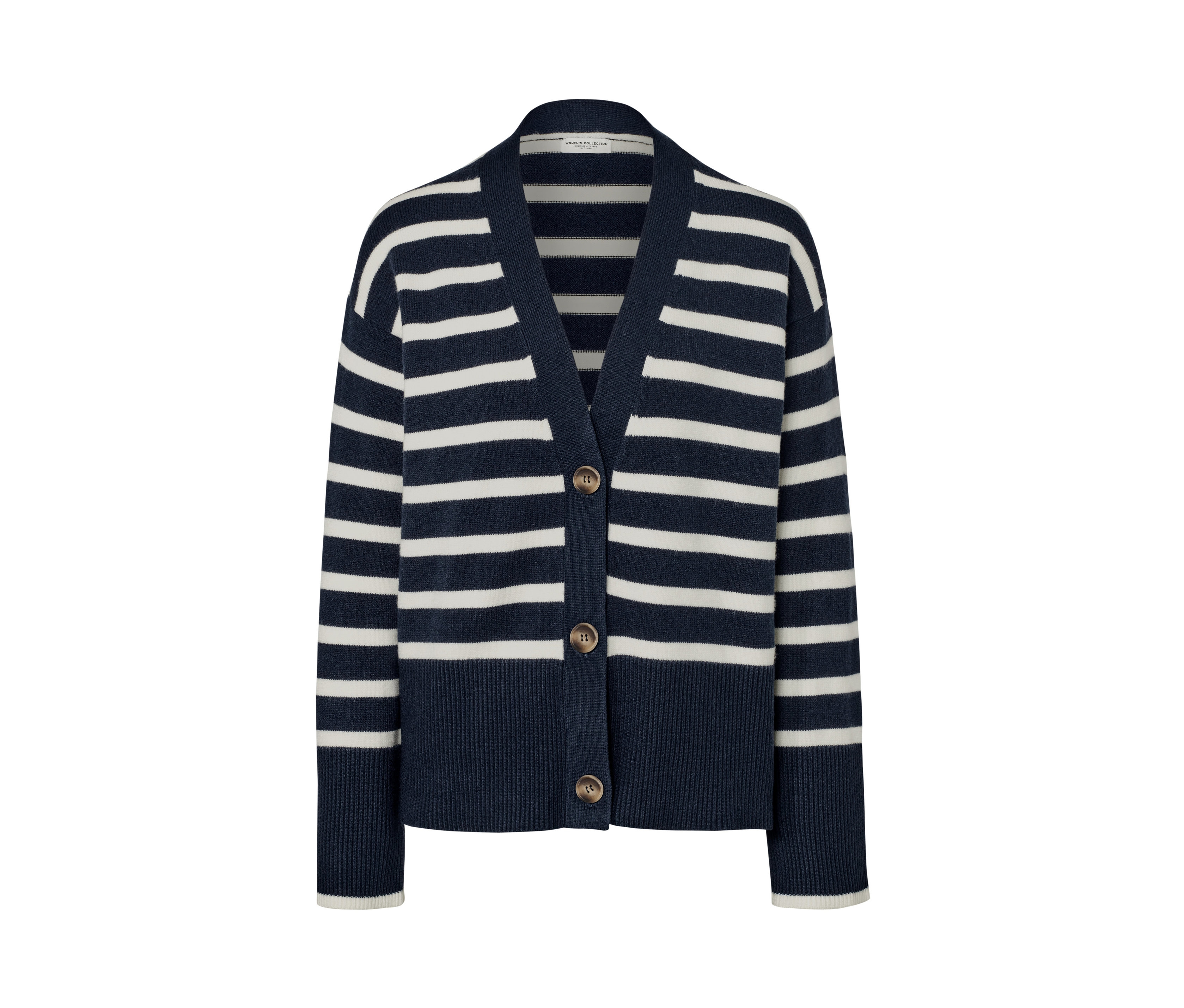 Tchibo - Kardigan w paski- biały/niebieski/w paski