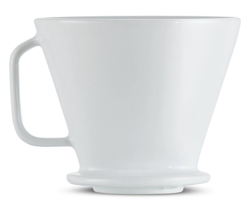 Biały ręczny filtr do kawy, rozm. 4.