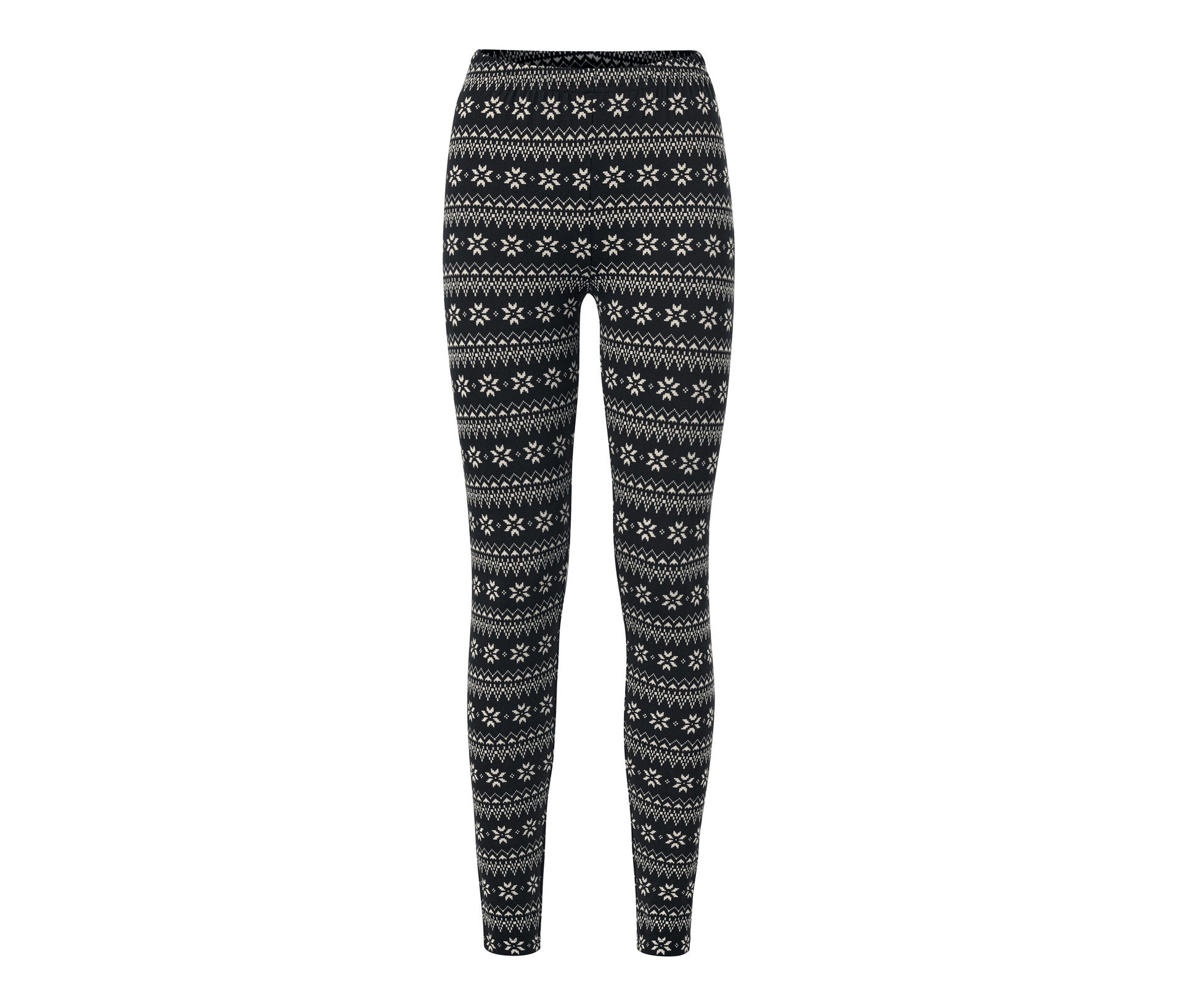 Tchibo - Legginsy w norweski wzór- biały/czarny/z nadrukiem