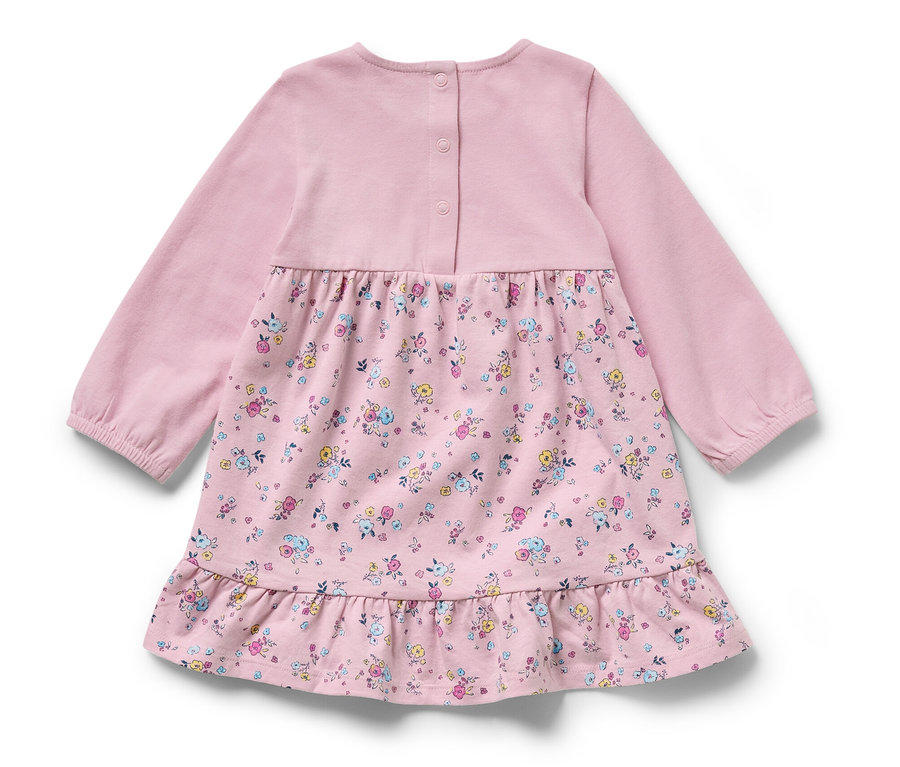 Sukienka dżersejowa z długim rękawem w kwiatowy wzór.