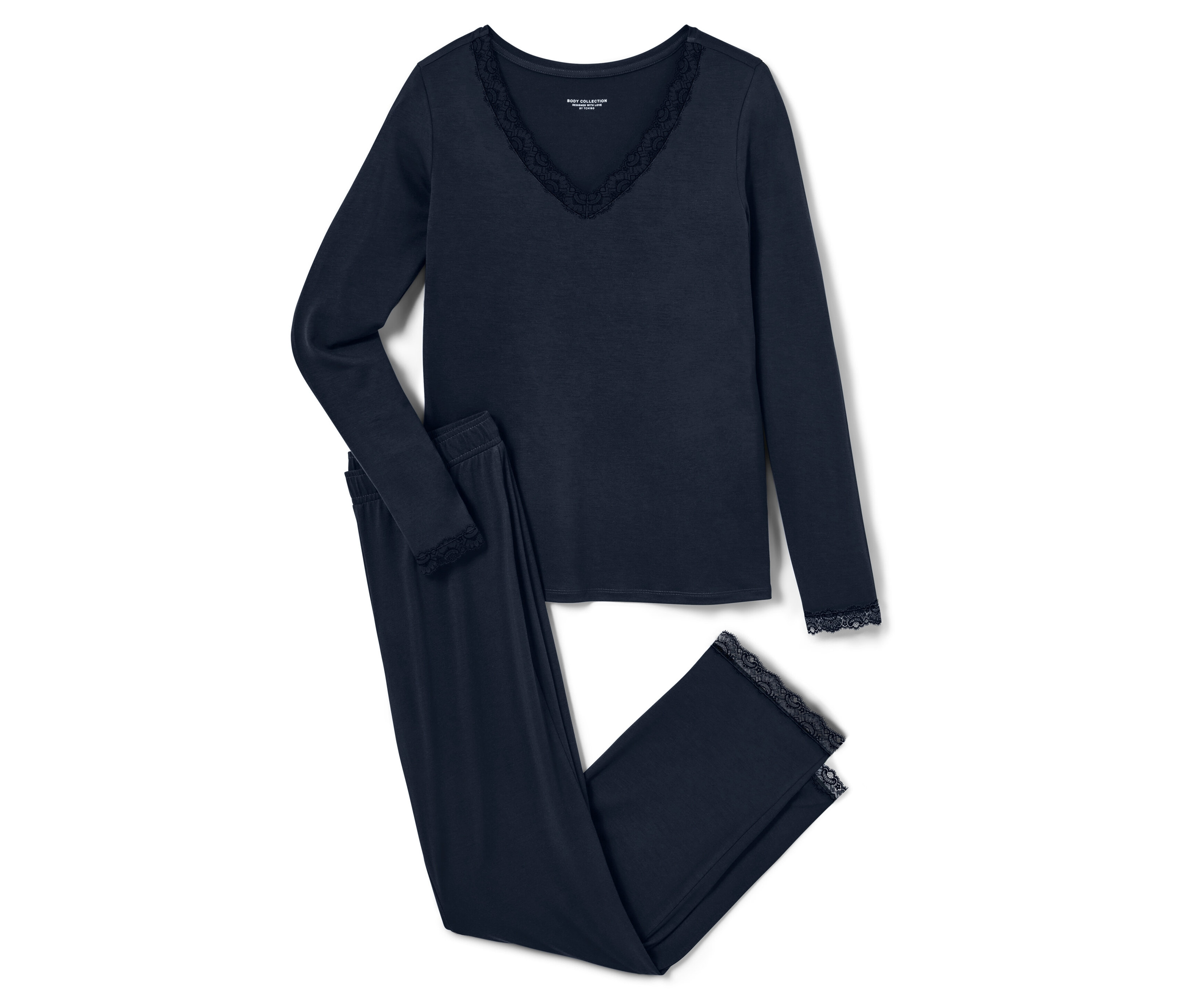 Tchibo - Piżama wykończona koronką, niebieski