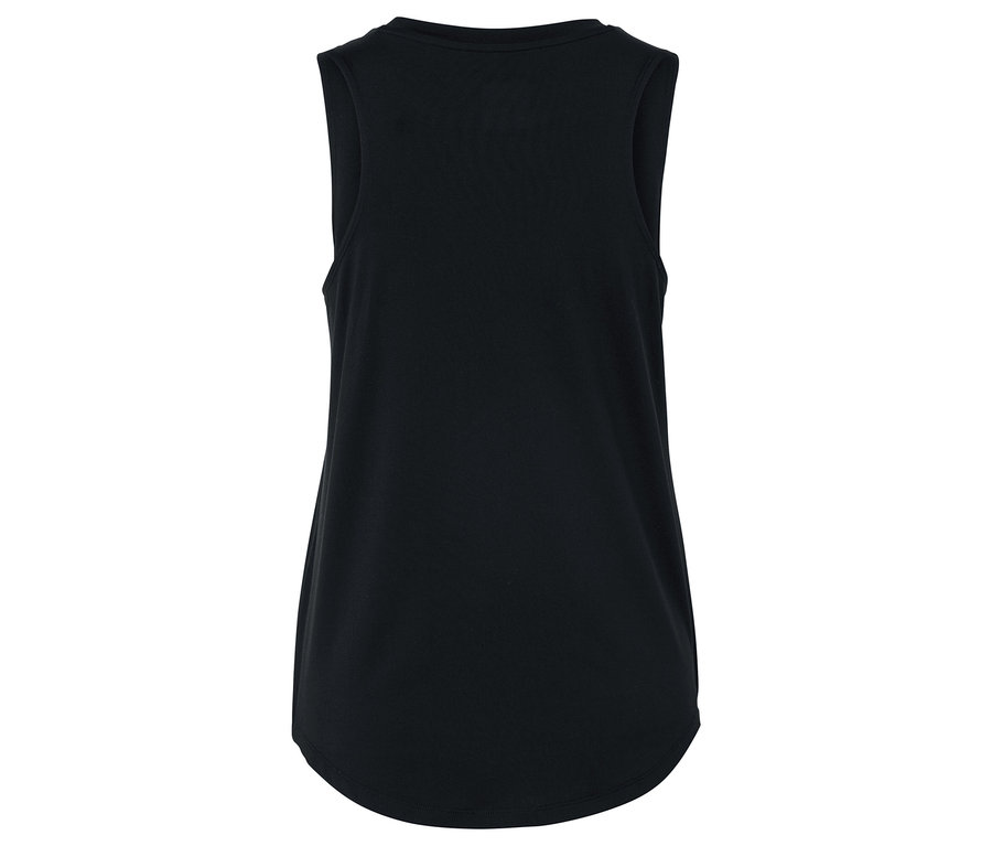 Czarny podkoszulek pokazany od tyłu.