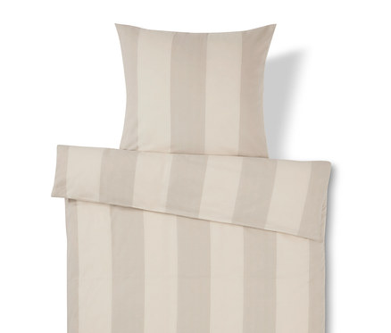 Pościel ze szlachetnej flaneli, beżowa w paski, rozmiar standardowy