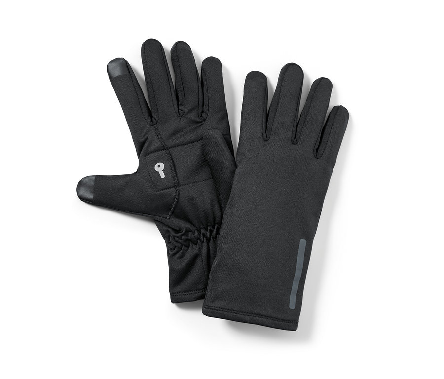 Dwie czarne rękawiczki do biegania.